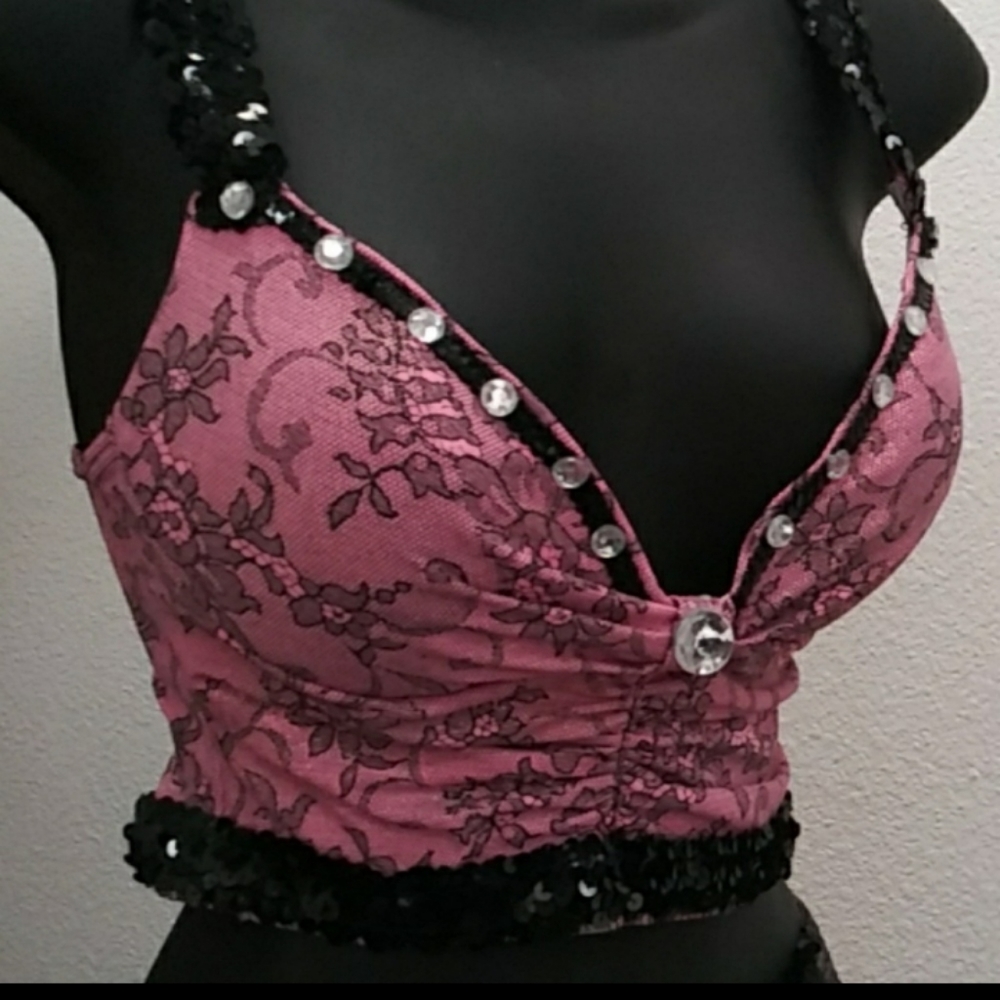 Honey Tree West Dance Wear Set Black Sequins